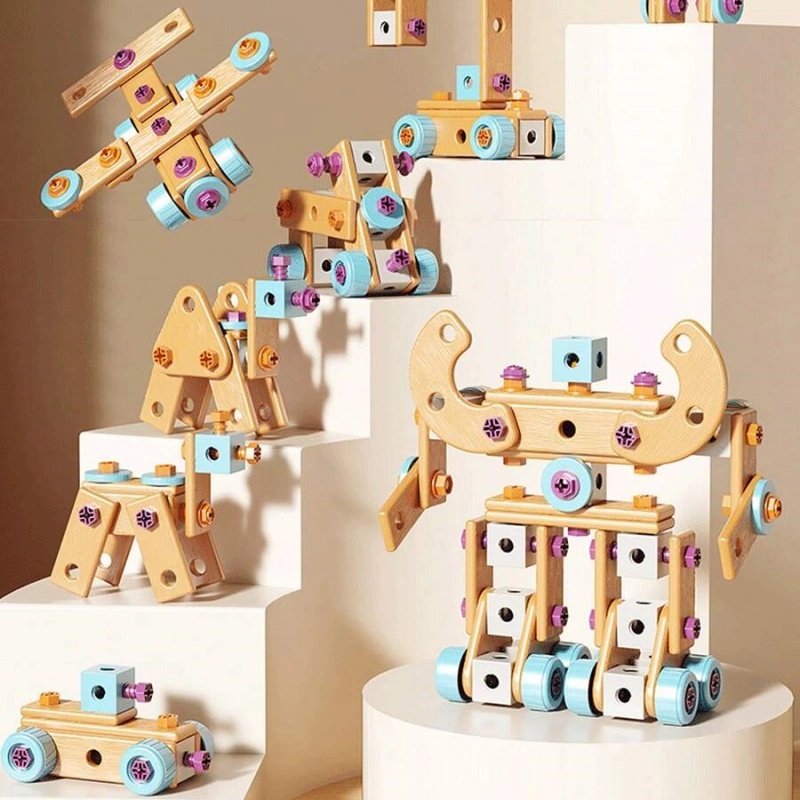 126Pcs Kids DIY Wooden Buildin – обзор и цена Tools Workshop Kids