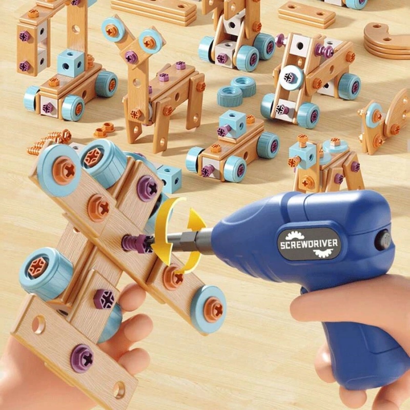 126Pcs Kids DIY Wooden Buildin – обзор и цена Tools Workshop Kids