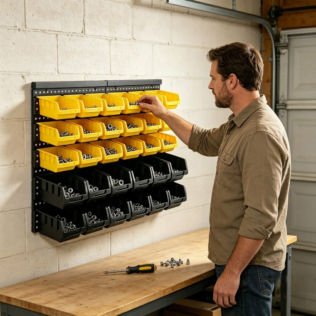 Wall Mounted Storage Bins Orga – обзор и цена Workshop Tools Hanging