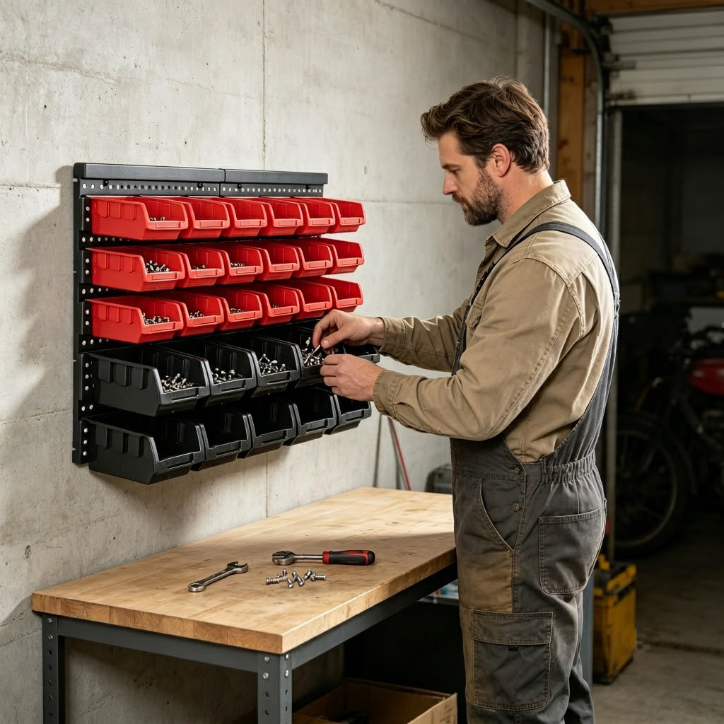 Wall Mounted Storage Bins Orga – обзор и цена Workshop Tools Hanging